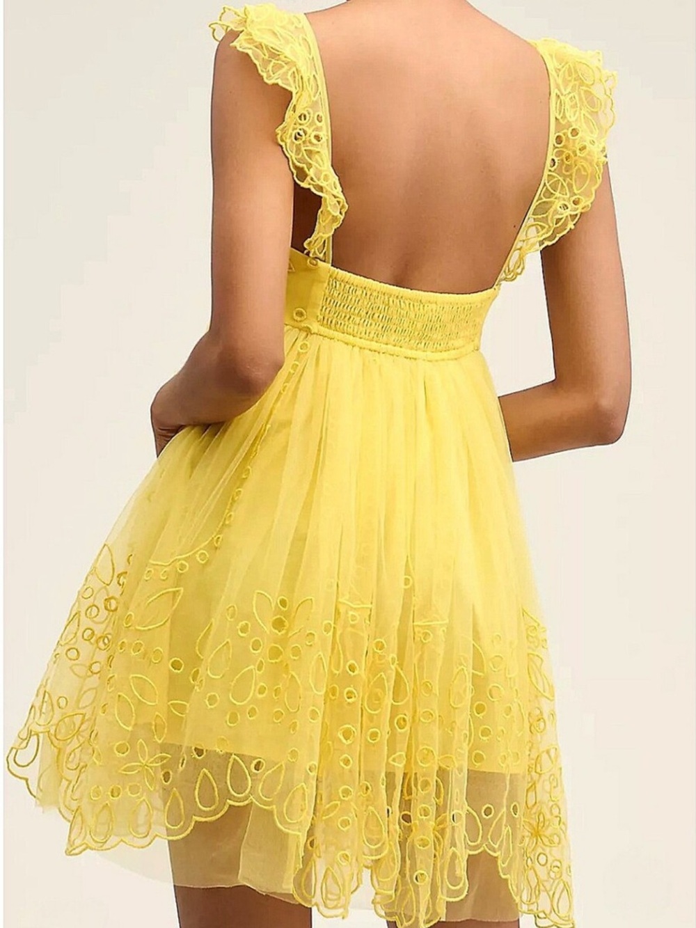 Anthropologie Let Me Be Eyelet Tulle Mini Dress - Picture 3 of 6
